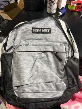 Moda West 17" Classic Backpack Grey/Black Pattern B2736DW